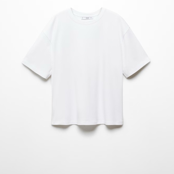 MANGO Oversized White T-Shirt - Picture 1 of 1